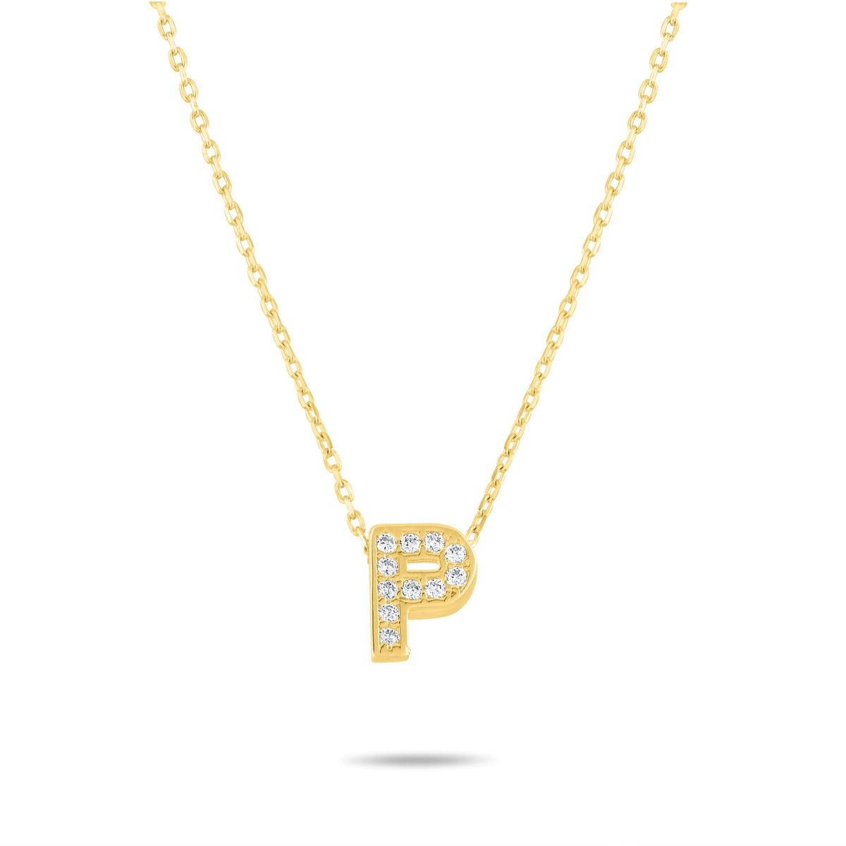 Diamond Initial Necklace · Letter P