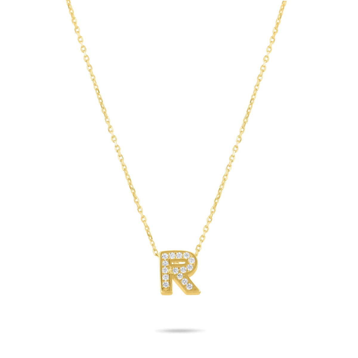 Diamond Initial Necklace · Letter R