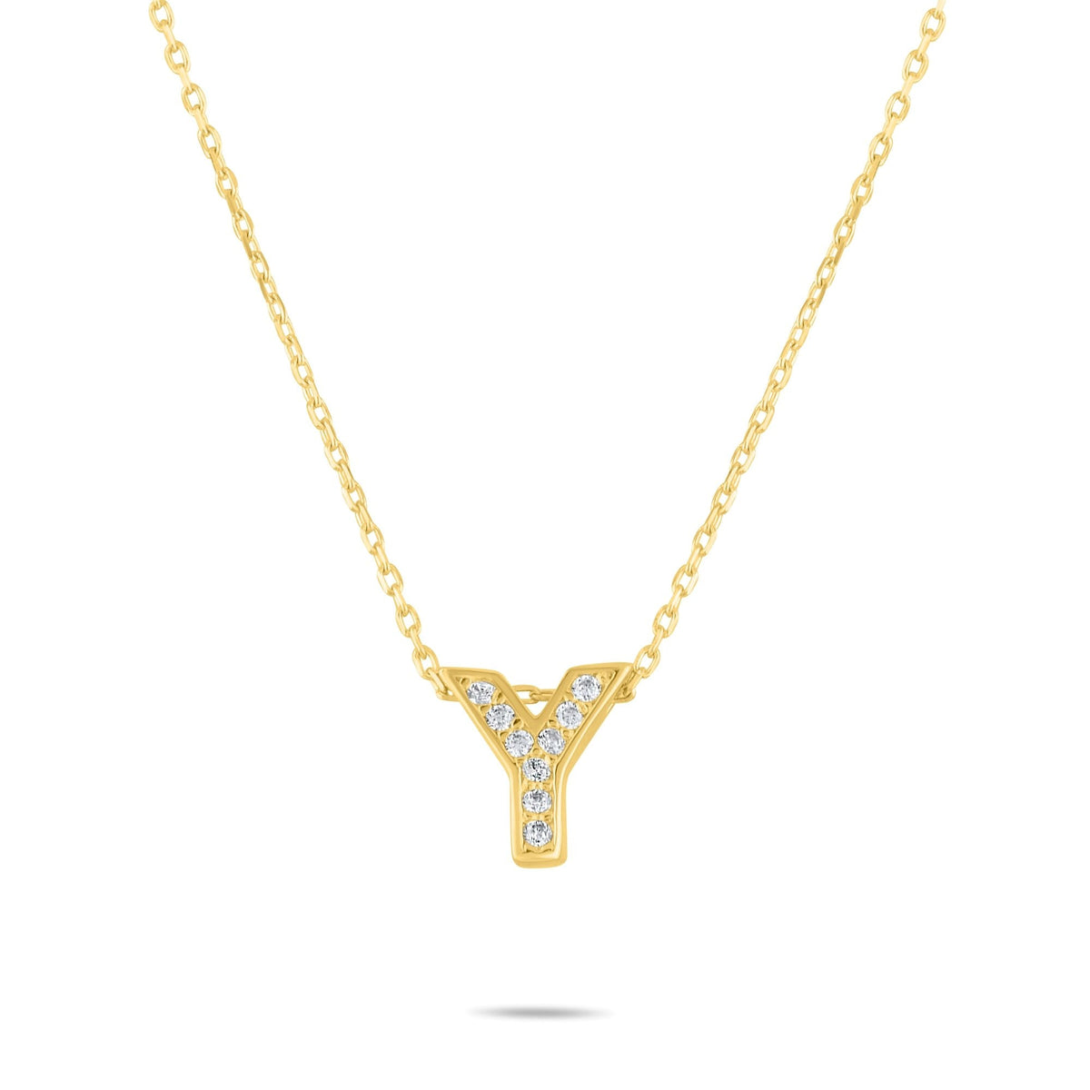 Diamond Initial Necklace · Letter Y