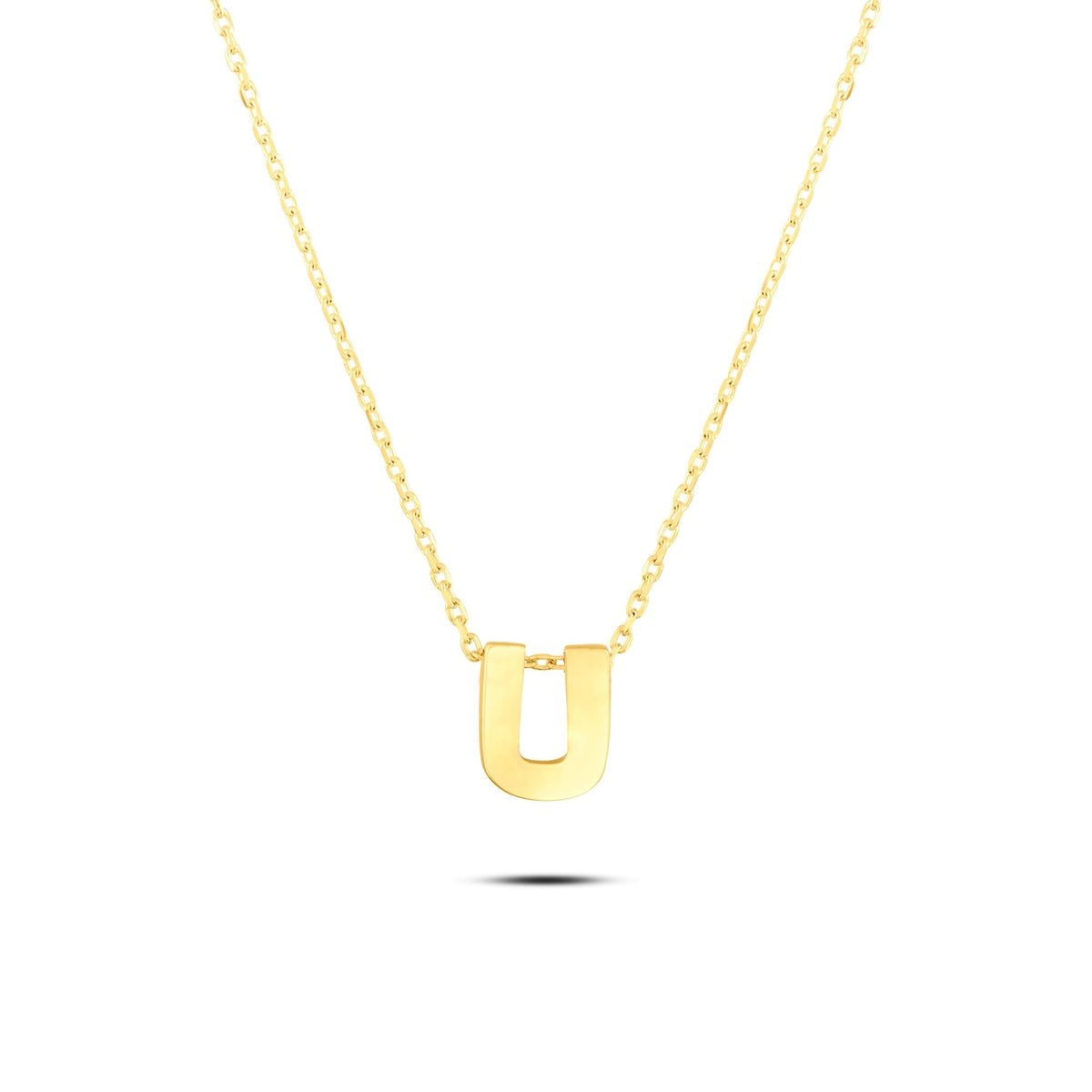 Gold Initial Necklace · Letter U