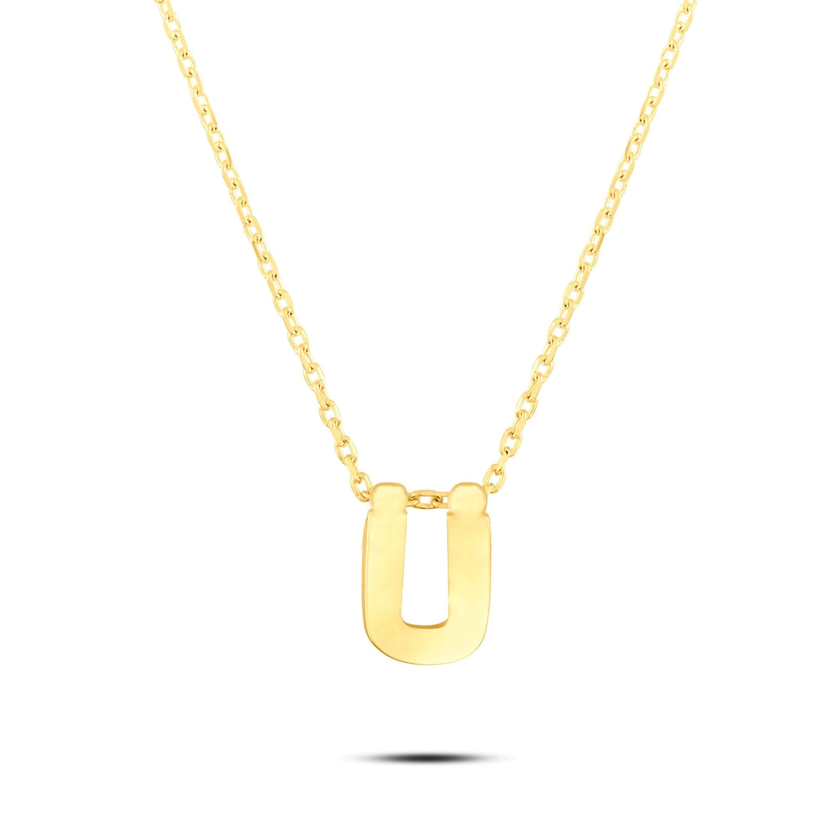 Gold Initial Necklace · Letter Ü