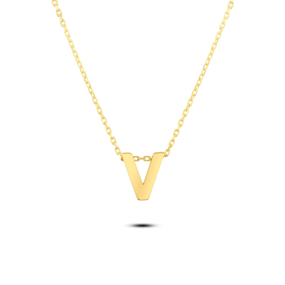 Gold Initial Necklace · Letter V