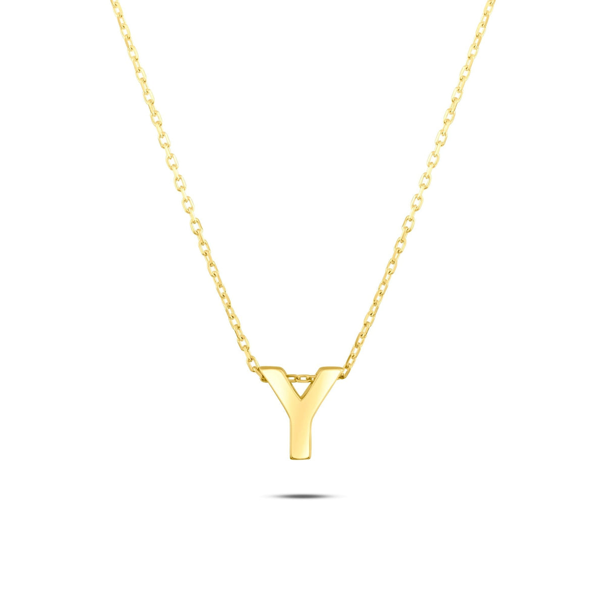 Gold Initial Necklace · Letter Y