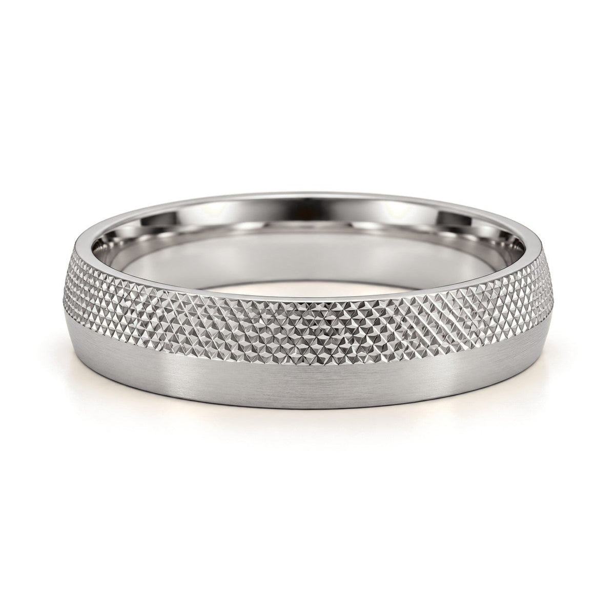 Crosshatch Gold Wedding Band Set · White Gold · Band