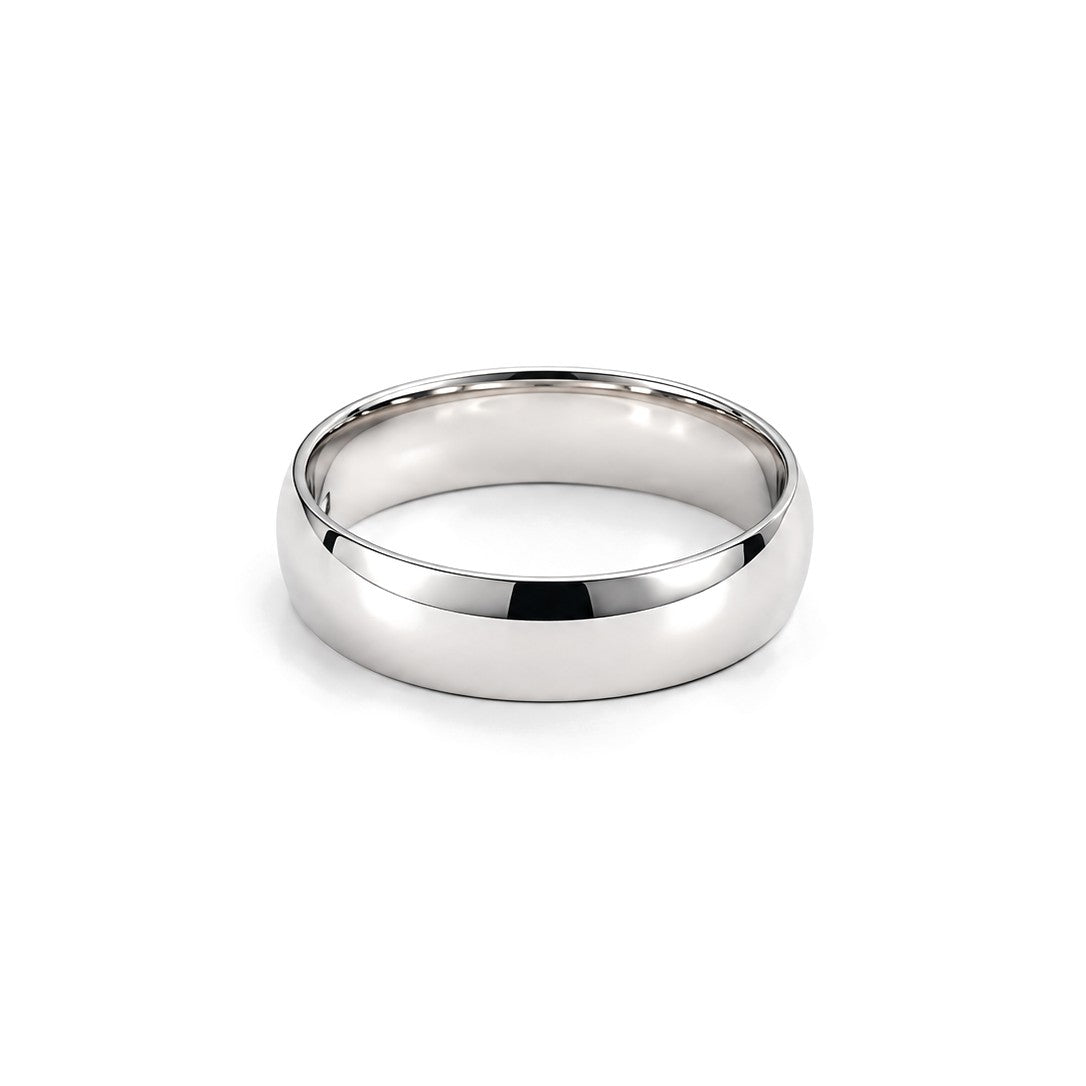 Classic Dome Gold Wedding Band Set · White Gold