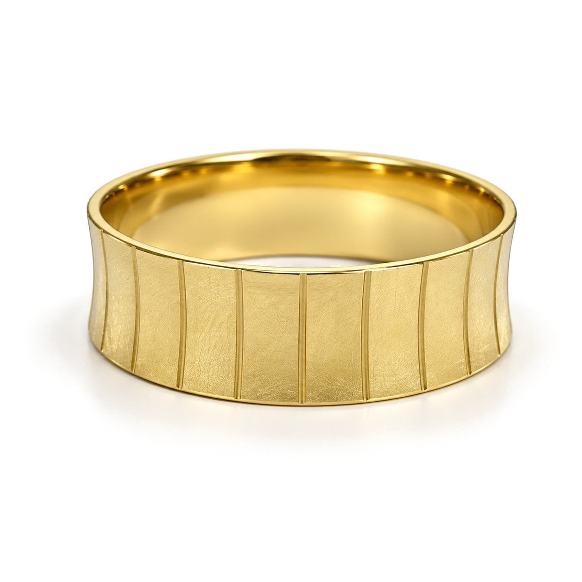 Concave Panel Gold Wedding Band Set · Yellow Gold · Band