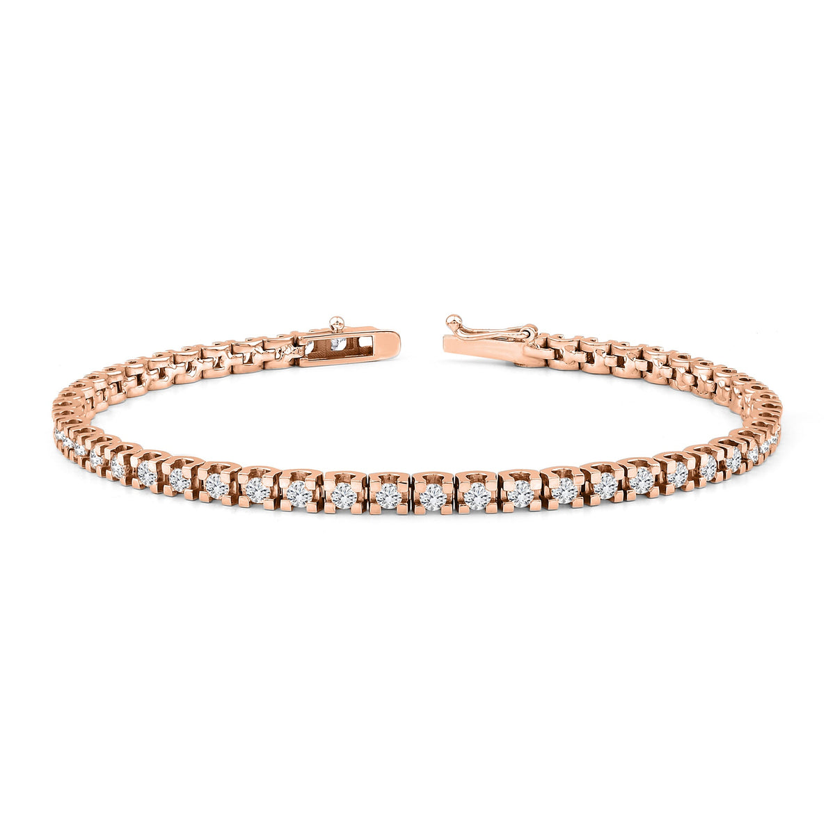 Lab-Grown Diamond Tennis Bracelet – Block · Rose Gold