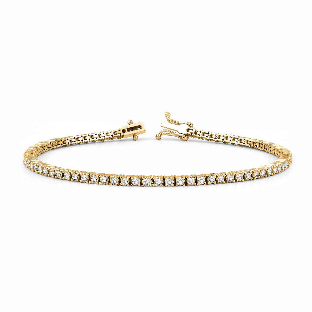 Lab-Grown Diamond Tennis Bracelet – Wire Prong · Yellow Gold