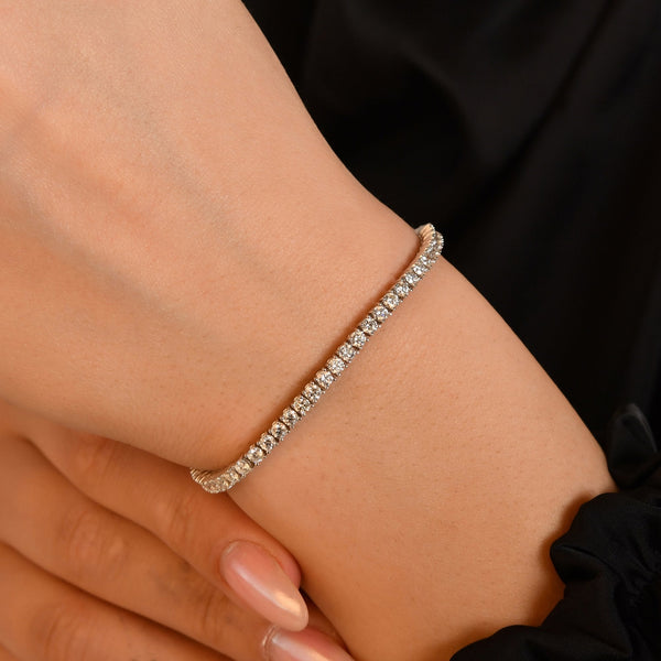Diamond Tennis Bracelet – Four-Prong · On the Wrist