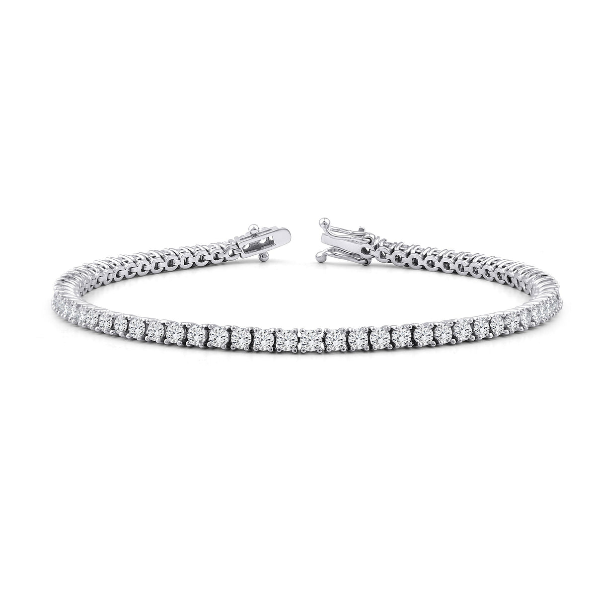 Diamond Tennis Bracelet – Four-Prong · White Gold