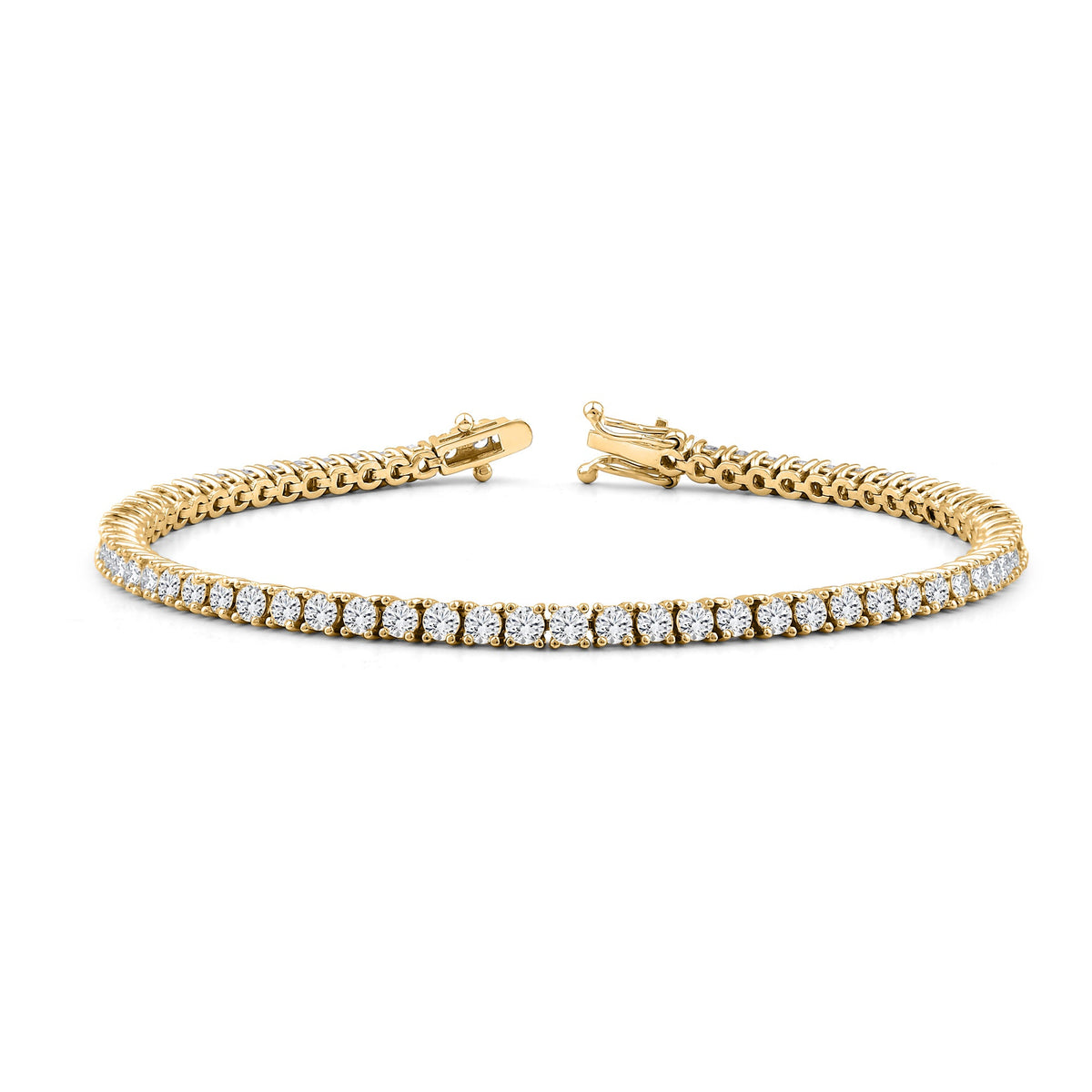 Diamond Tennis Bracelet – Four-Prong · Yellow Gold