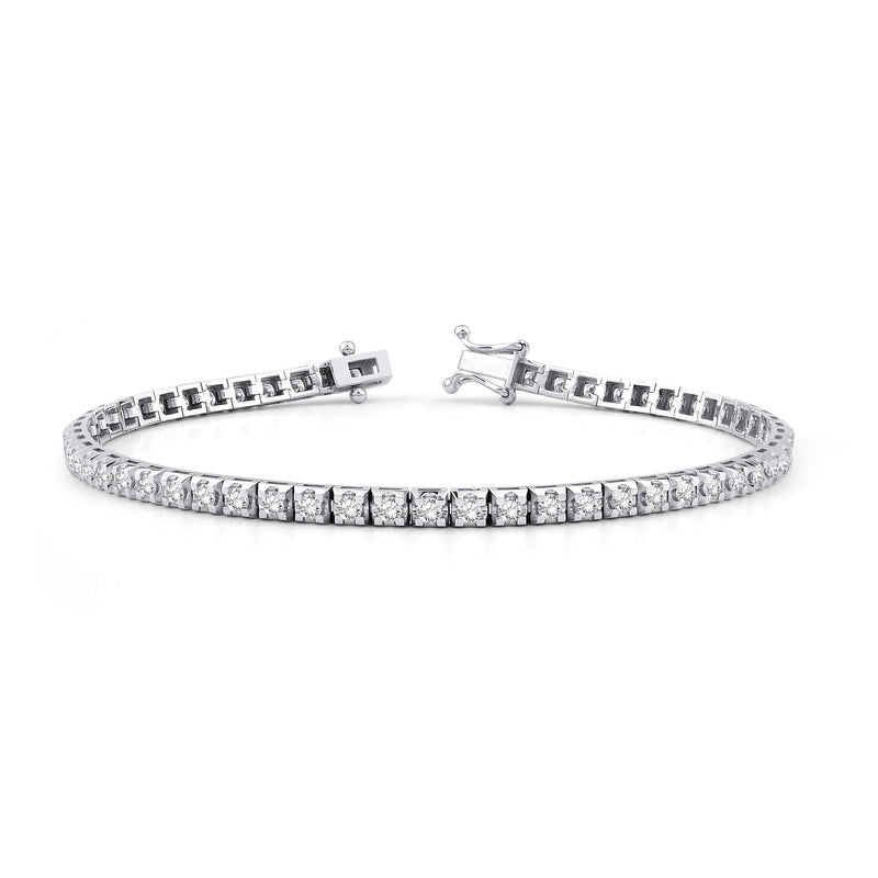 Diamond Tennis Bracelet – Square · White Gold