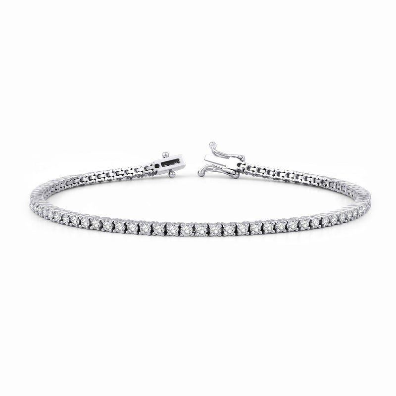 Diamond Tennis Bracelet – Wire Prong · White Gold