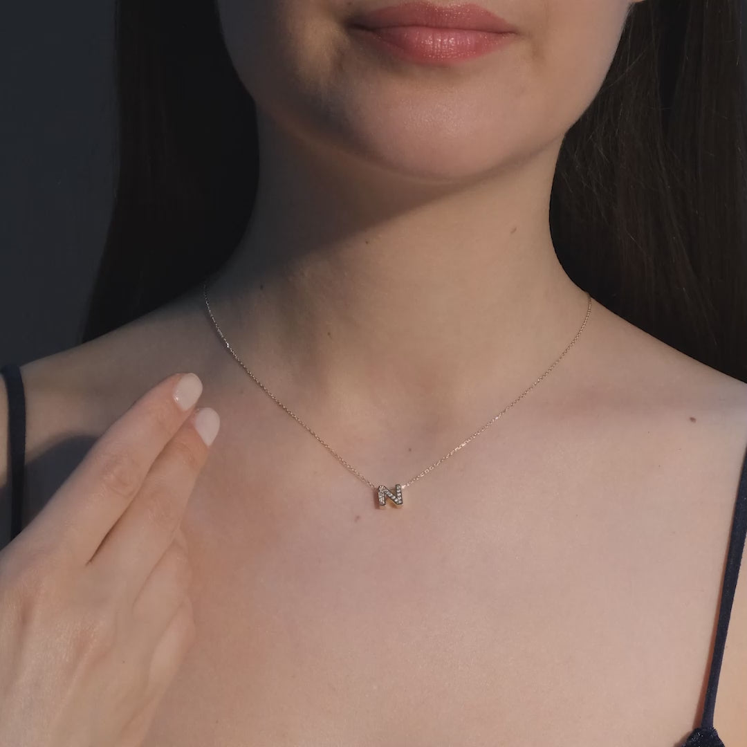 Diamond Initial Necklace