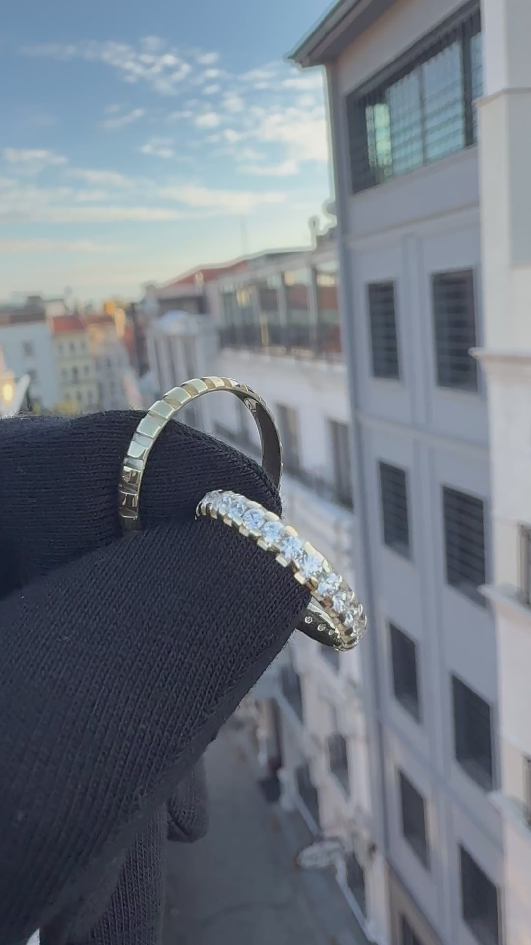 Ribbed Lab-Grown Diamond Wedding Band Set