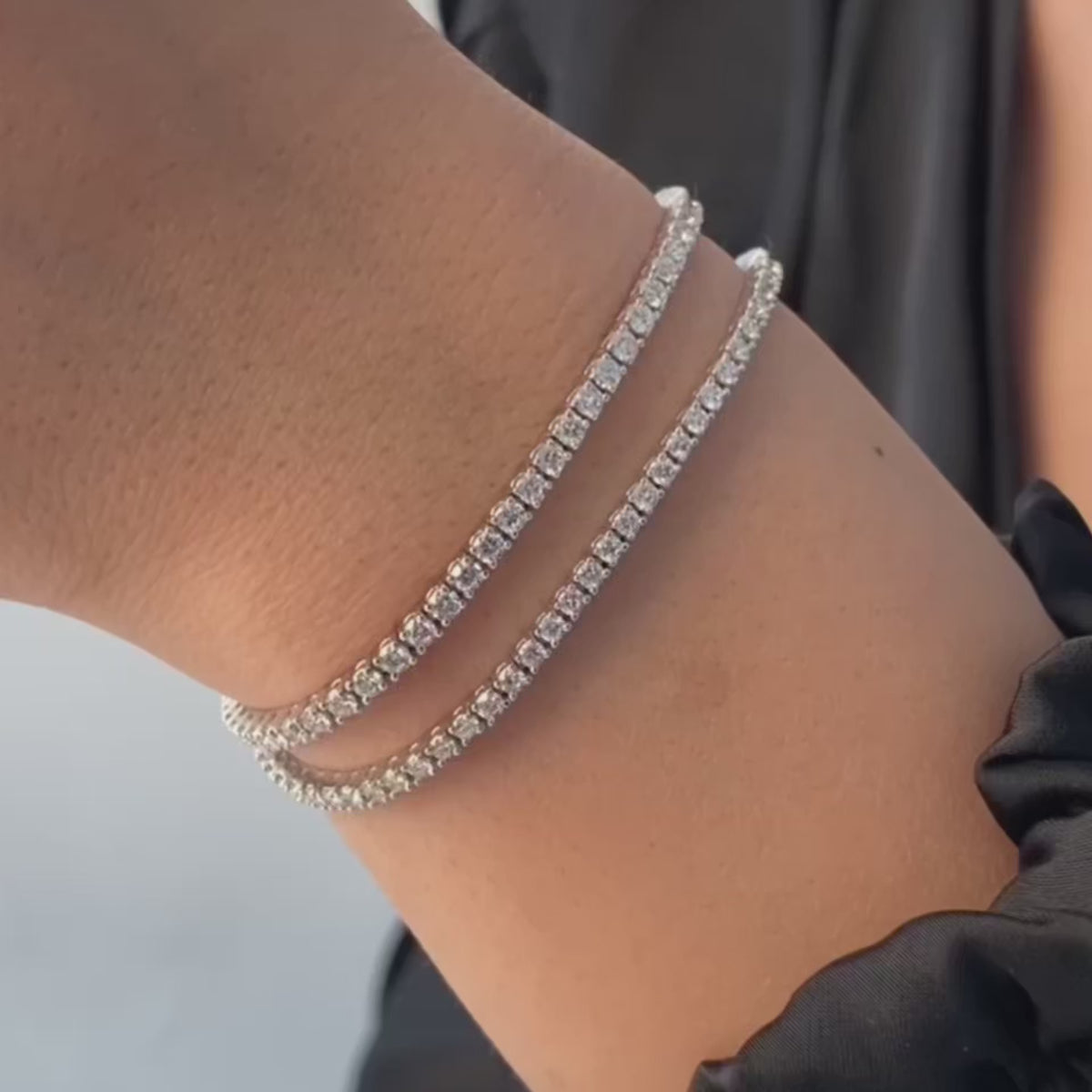 Lab-Grown Diamond Tennis Bracelet – Wire Prong · Video