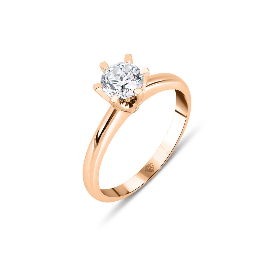 Round · 6 Prong · Rose Gold