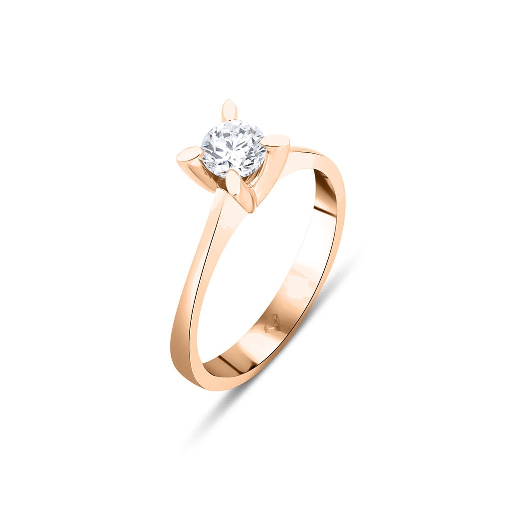 Round · Petal Prong · Rose Gold