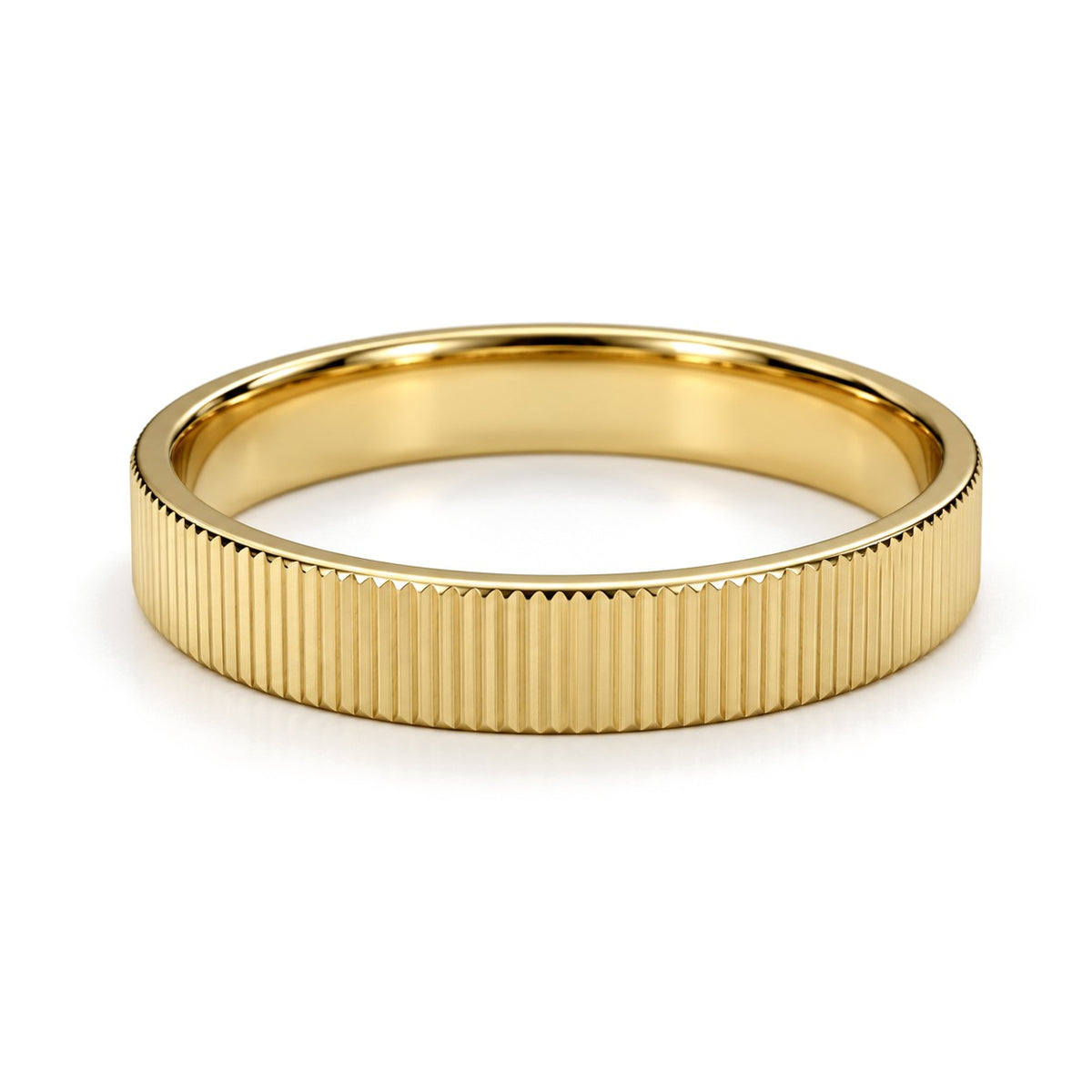 Coin Edge Gold Wedding Band Set · Yellow Gold · Band
