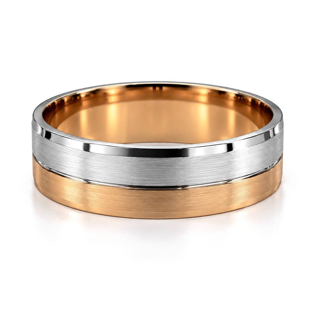 Tri-Color Diamond Wedding Band Set · His Band