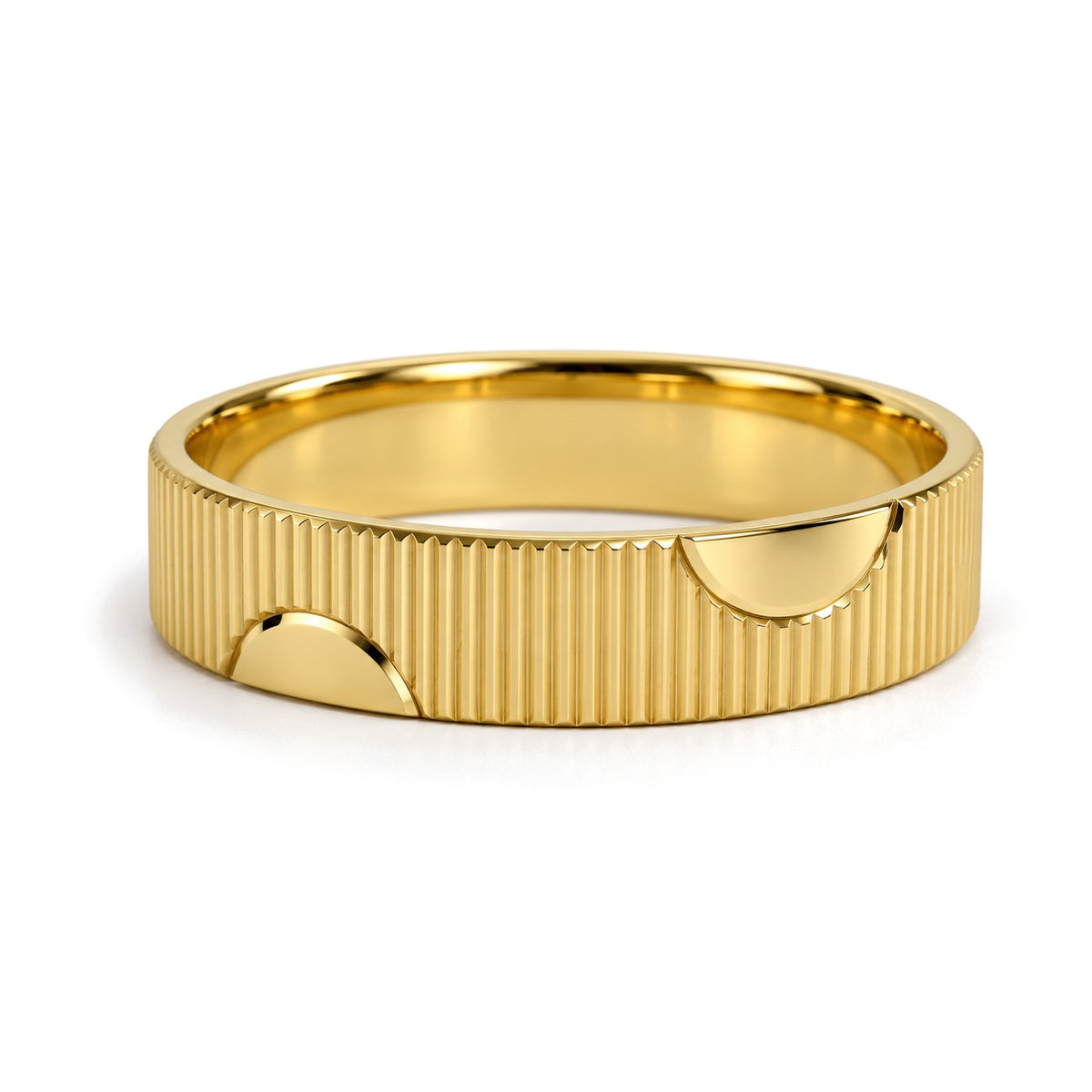 Half Moon Gold Wedding Band Set · Yellow Gold · Band