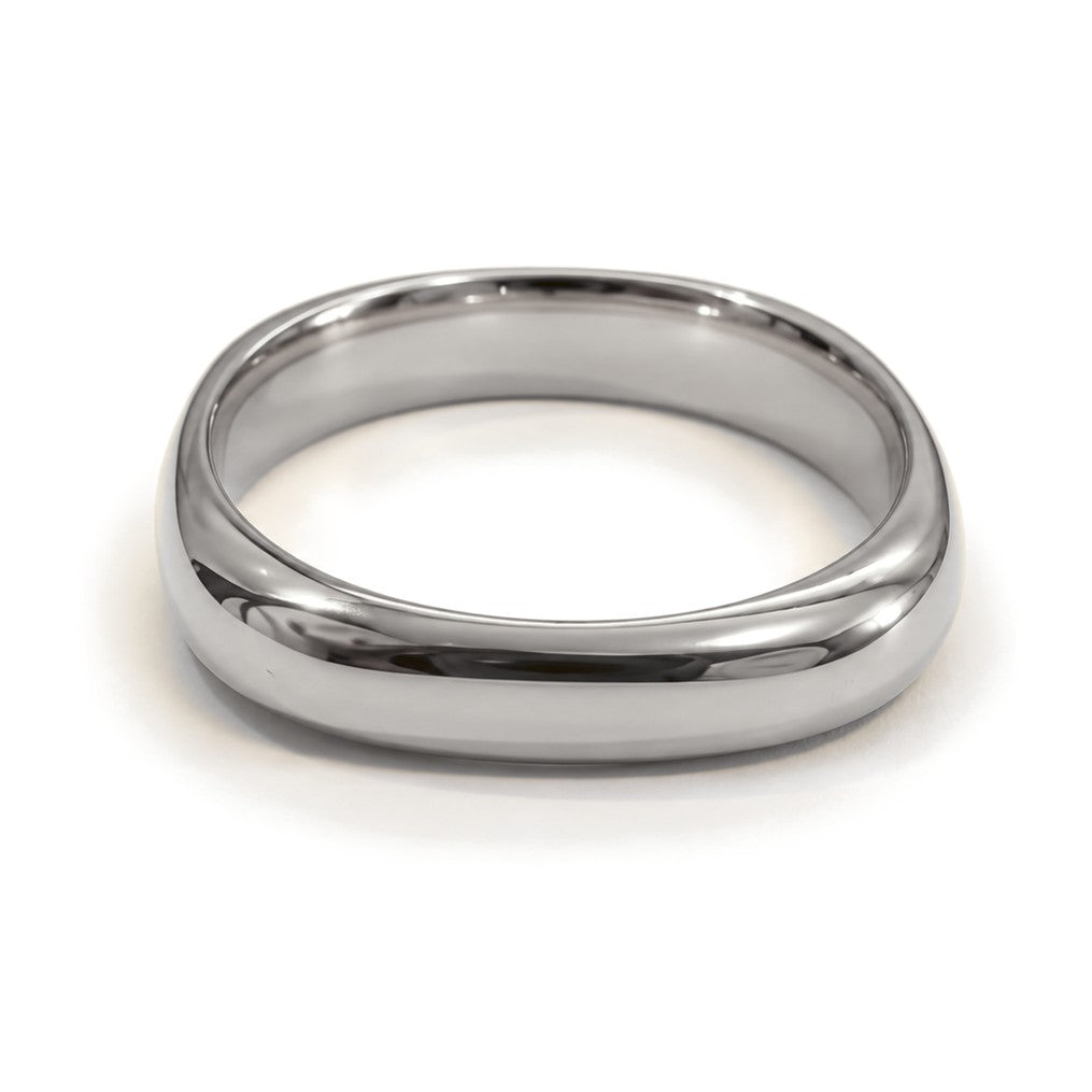 Soft Square Gold Wedding Band Set · White Gold · Band