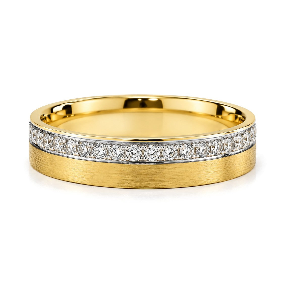 Delicate Two-Tone Diamond Wedding Band Set · Her Band