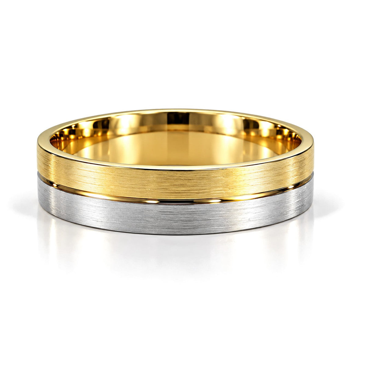 Delicate Two-Tone Diamond Wedding Band Set · His Band